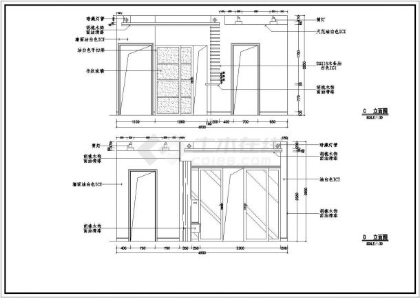某样板房装修施工设计CAD图-图一