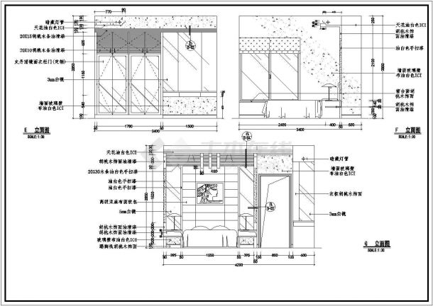 某样板房装修施工设计CAD图-图二