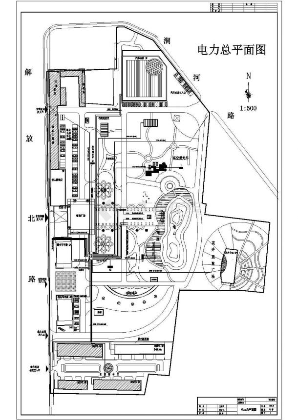经典游园电力照明系统规划CAD布置图-图二
