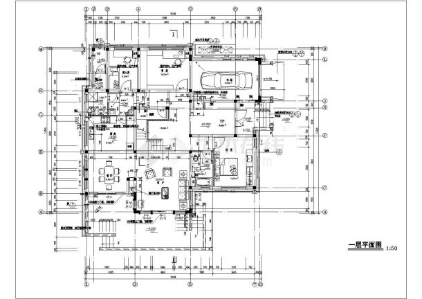 【河南】某地小型别墅建筑设计施工图-图二