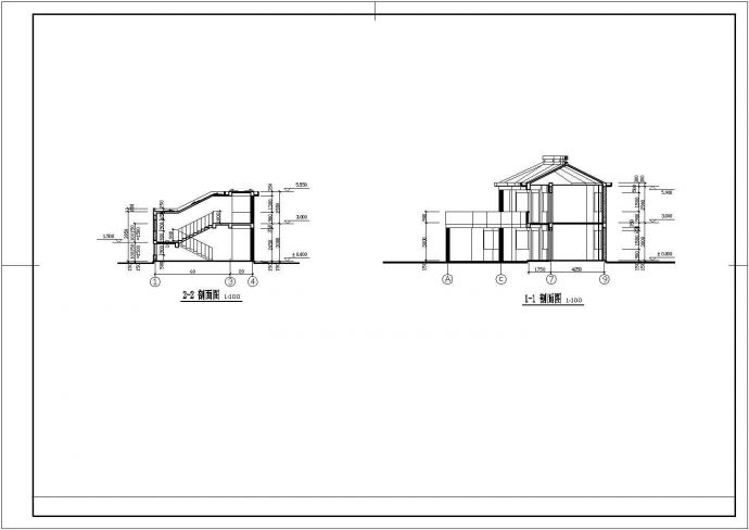 某厂区大门建筑设计施工CAD图_图1