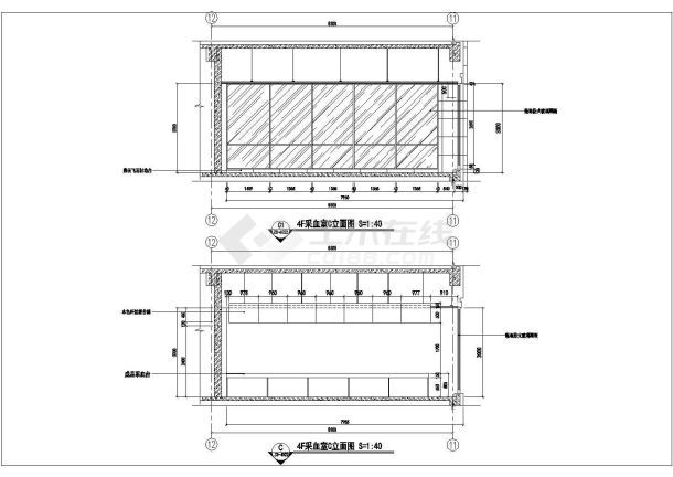 某地甲级医院4F装修设计cad施工图-图二