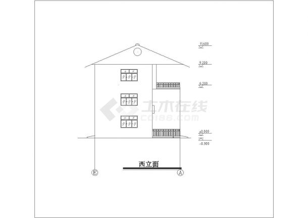 一套小型别墅建筑方案设计cad图-图二