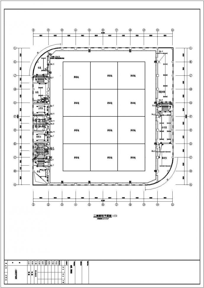 2016年某柔道、摔跤馆、体能馆实用电气图纸（综合布线接线图、有线电视接线图）_图1