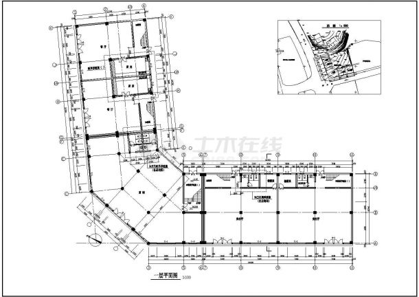 某商业综合楼建筑施工CAD参考图-图二
