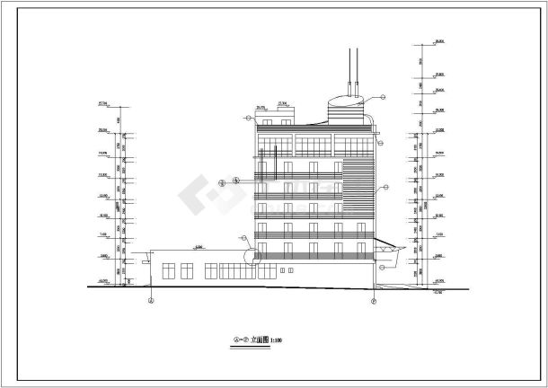 某地办公综合楼建筑设计施工CAD图-图二