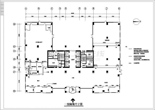 某地银河公司高层办公楼全套建筑设计施工CAD图-图二