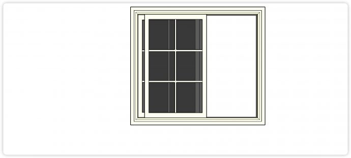 左右移动平移六方格窗花窗户su模型_图1