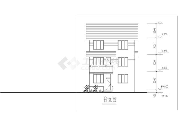 某地农村小别墅建筑方案图（共3张）-图二