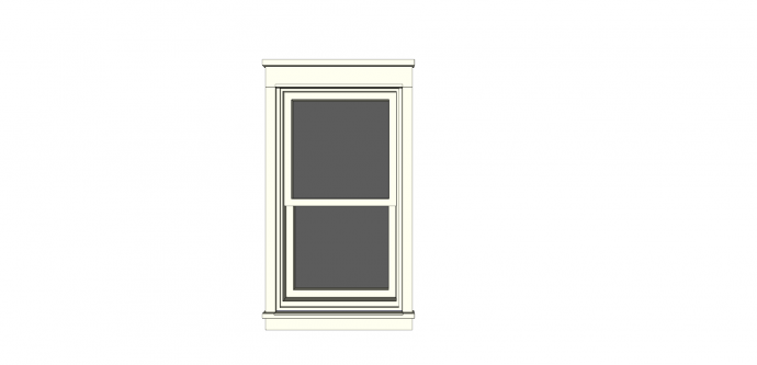 多层白色边框双格窗户su模型_图1