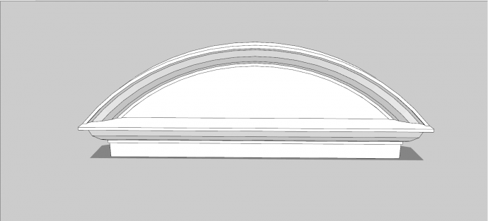 白色弧形塑木材质窗su模型_图1
