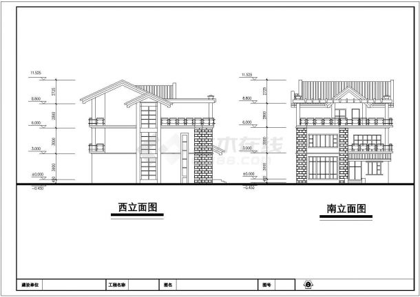 多层简约风格别墅楼建筑设计CAD施工图纸-图二