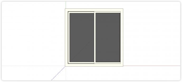 两扇门左右平移玻璃窗su模型_图1