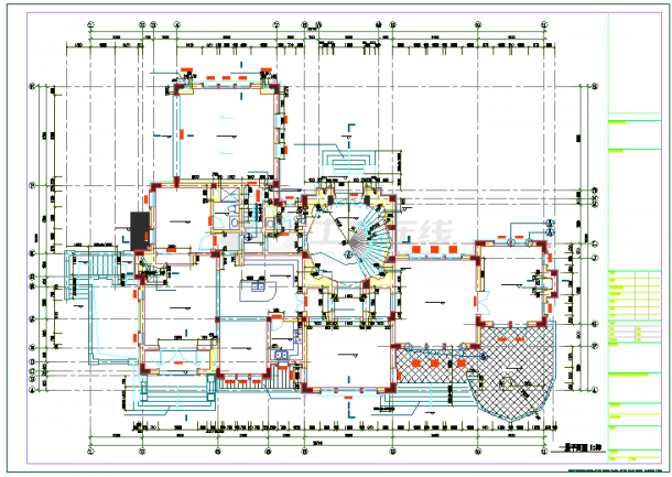 【上海】某玫瑰园二层豪华别墅建筑施工图（759平方米）-图二