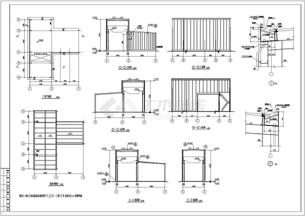 【南京】某大型豪华钢结构厂房建筑结构图-图一