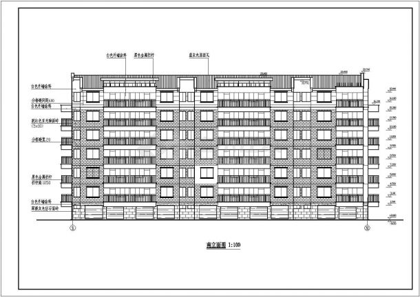 某小区六层住宅建筑施工设计CAD图-图一
