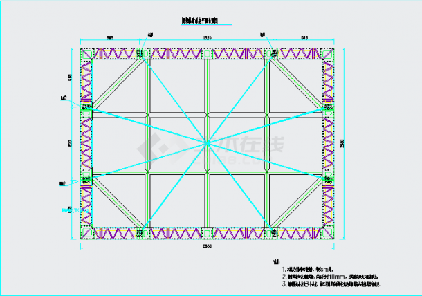 双壁钢围堰平立剖面CAD布置图-图二
