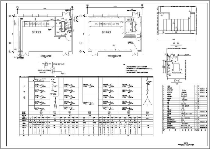 涂装厂房变配电室低压系统图及设备布置图_图1