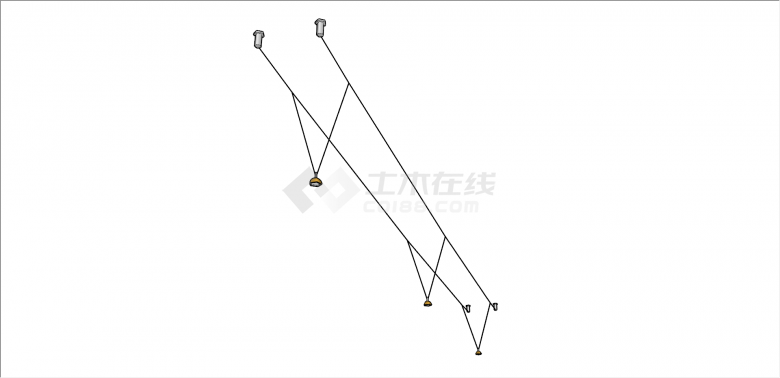 现代艺术风走线灯具su模型-图一