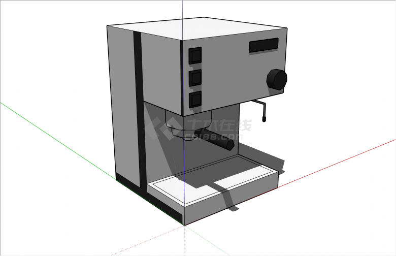 经典现代风格咖啡机厨房电器su模型-图一