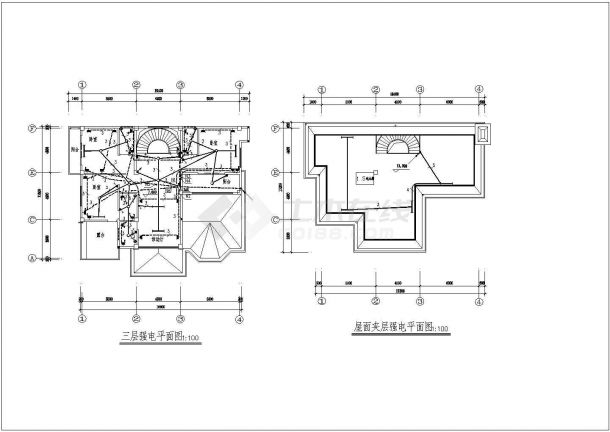 某地方新别墅电气施工图CAD图纸-图二
