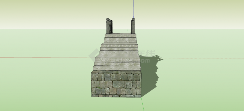 石质材质景观桥su模型-图二