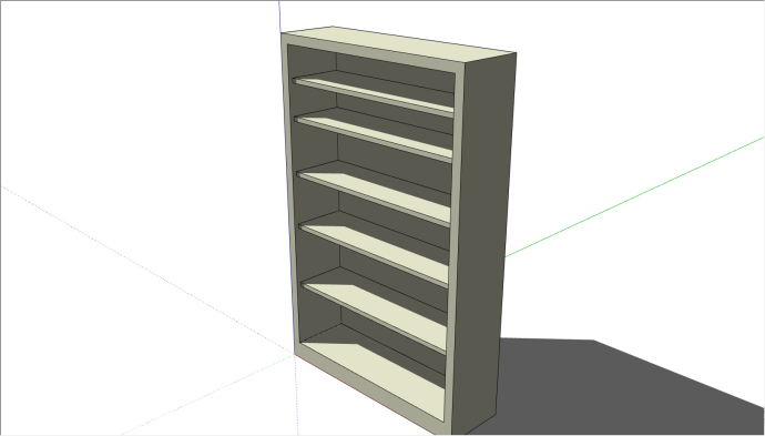 长方形的带有多层的柜子su模型_图1