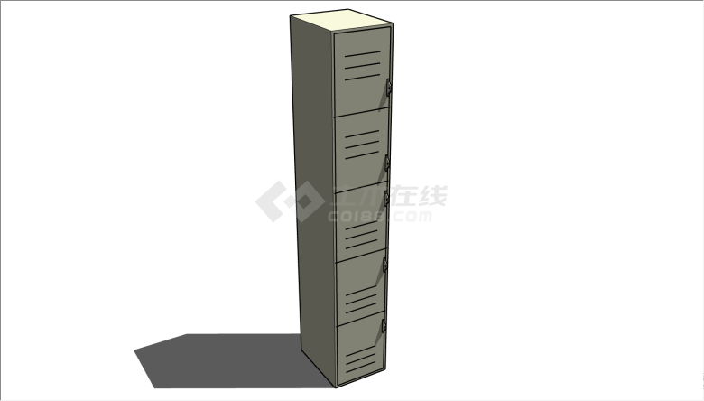 长方形的多层的储物柜su模型-图二