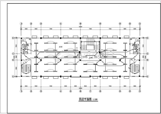 某地工业园区厂房车间电气设计平面图-图一