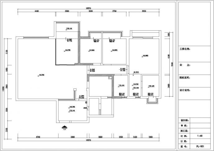 复式四居室全套装修设计施工图_图1