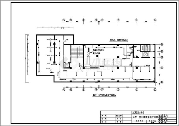 某大厦地下一层空调电路平面图-图一