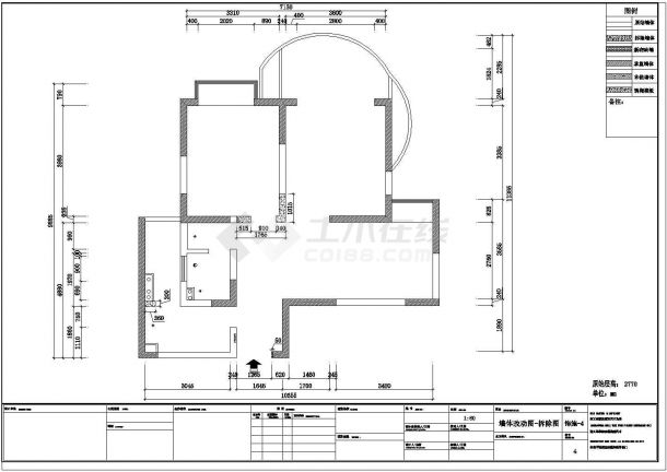 现代二居室装修设计CAD平面布置参考图-图二