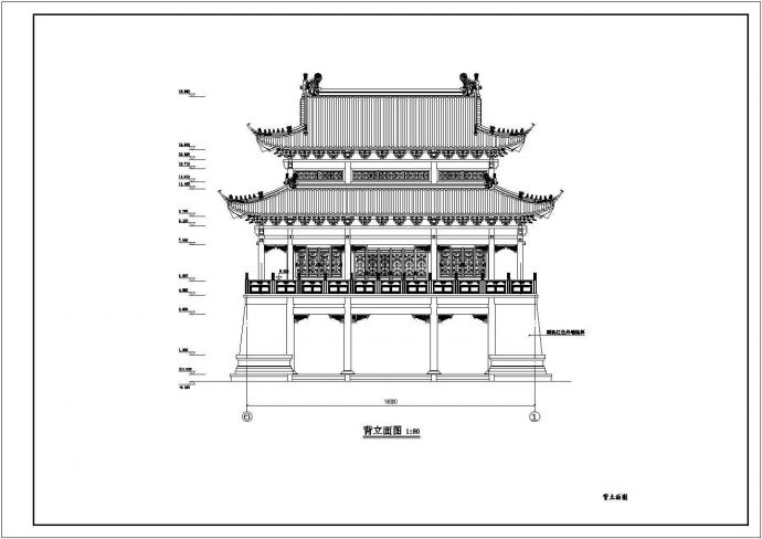 某框架结构寺庙建筑结构全套施工图纸_图1