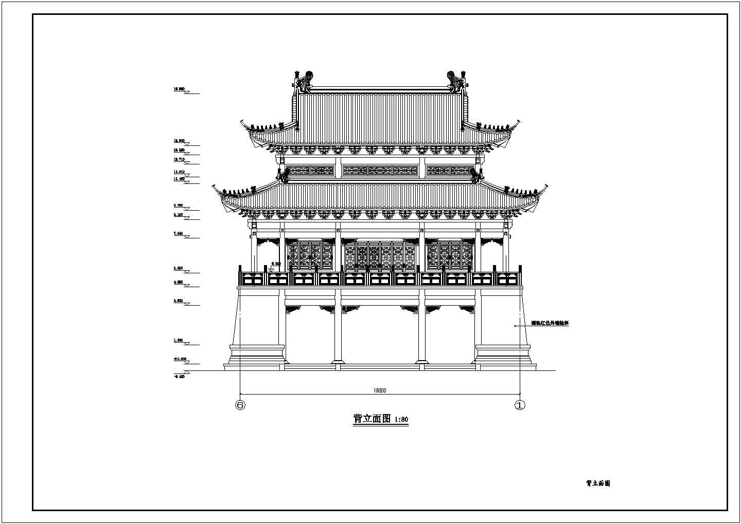 某框架结构寺庙建筑结构全套施工图纸