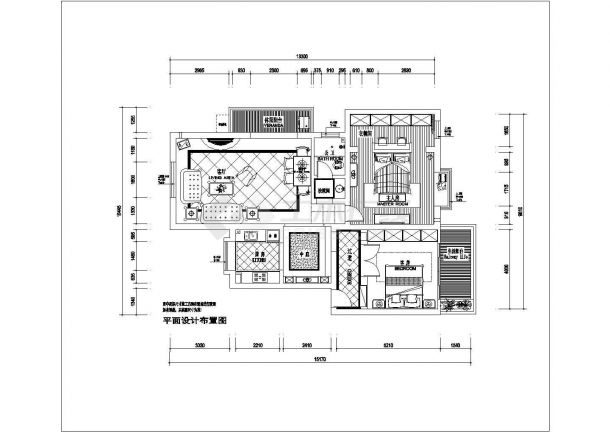 地中海风格二居室装修设计施工图-图二