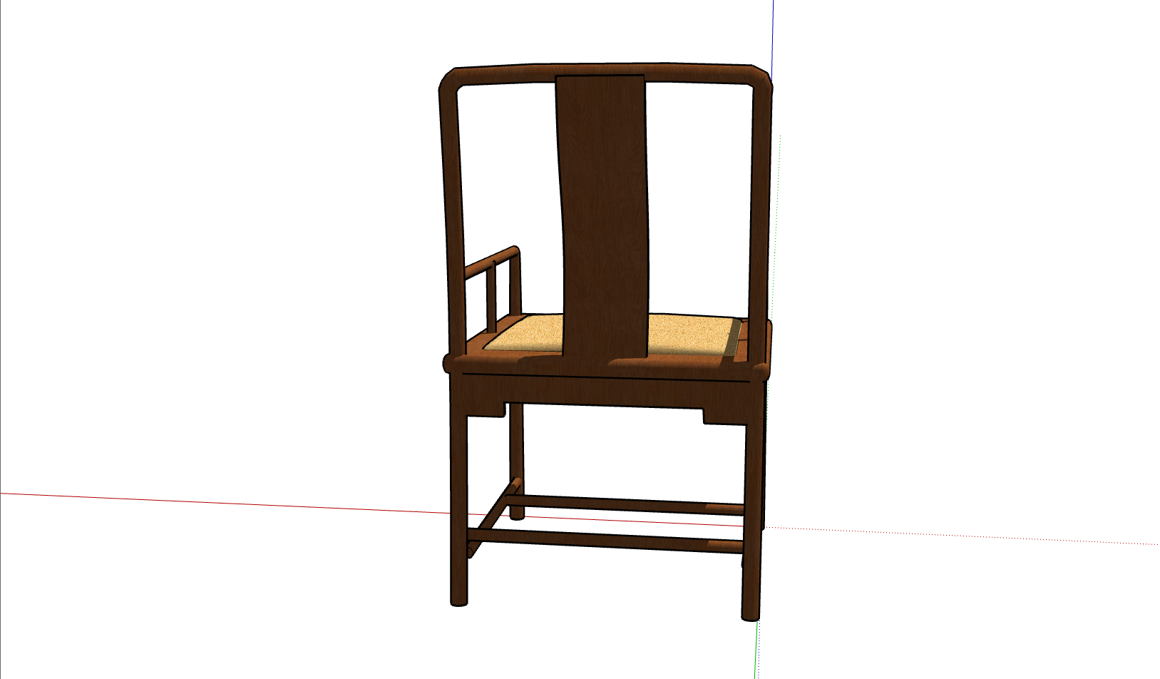 中式复古木质椅子su模型
