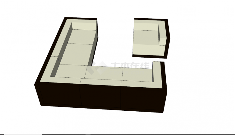 现代黑白特色组合式沙发su模型-图二