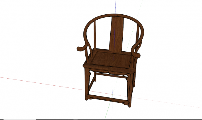 现代中式实木太师椅su模型_图1