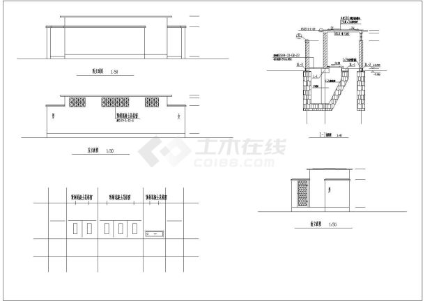 旱厕5人建筑CAD施工图-图二