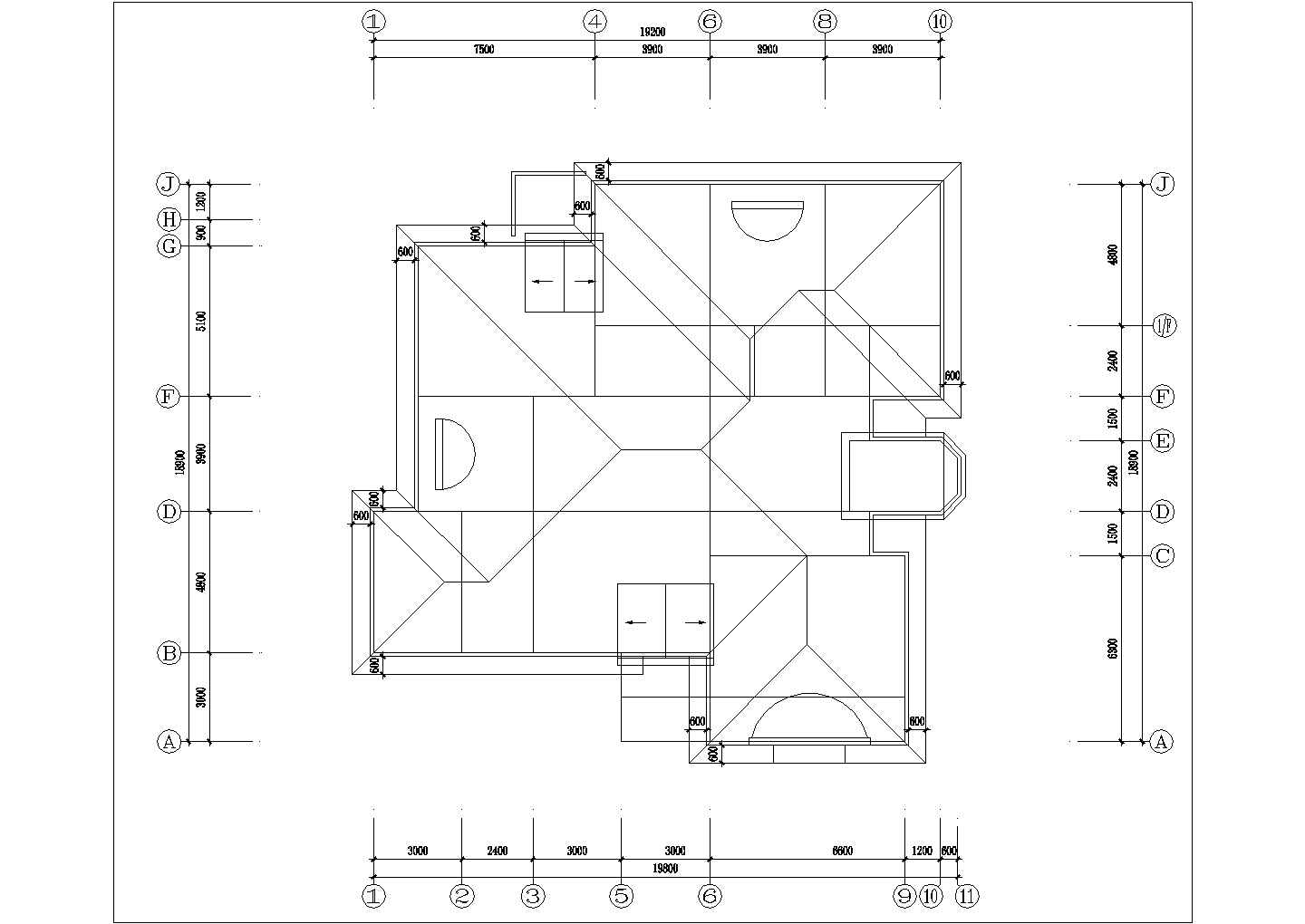 【先市镇】大单体别墅住宅楼建筑施工图