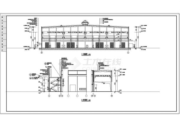 【重庆】某工业厂房建筑设计图纸（钢结构、框架结构）-图二