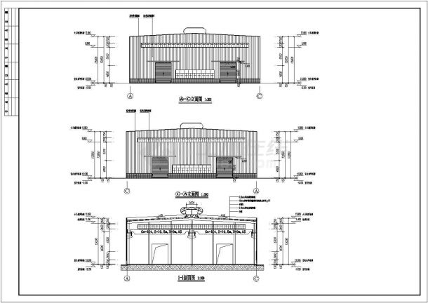 重庆钢结构厂房建筑施工图（细部大样齐全）-图二