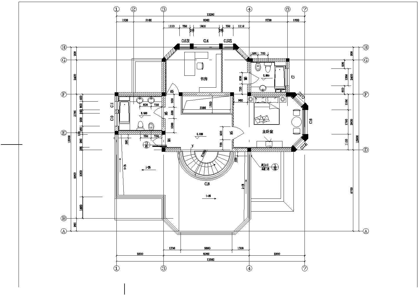 【青岛市】某地达华庄园多层别墅建筑设计图