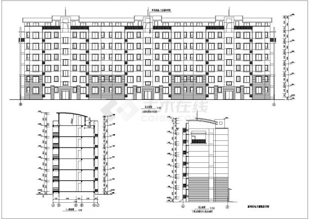 某商住楼建筑施工设计CAD图-图二