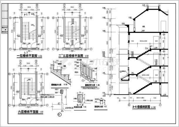 多层公寓建筑设计CAD施工图-图二