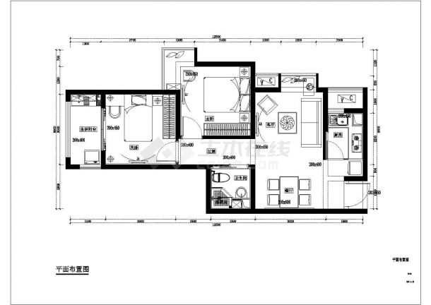 现代风格二居室装修设计施工图-图二
