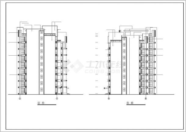 某小区高层住宅楼建筑施工设计CAD图-图一