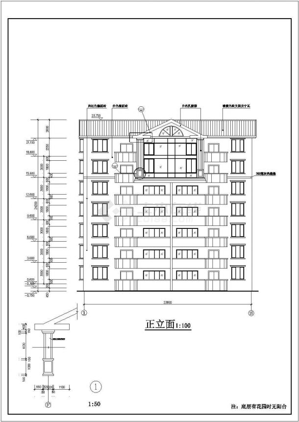 某小区住宅施工建筑设计CAD图-图一