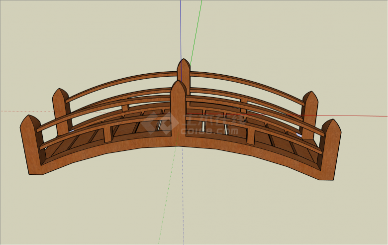 小型木制拼接拱桥su模型-图一