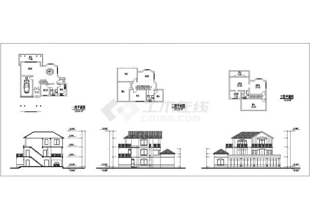 【山西】某别墅住宅造型建筑设计图-图二